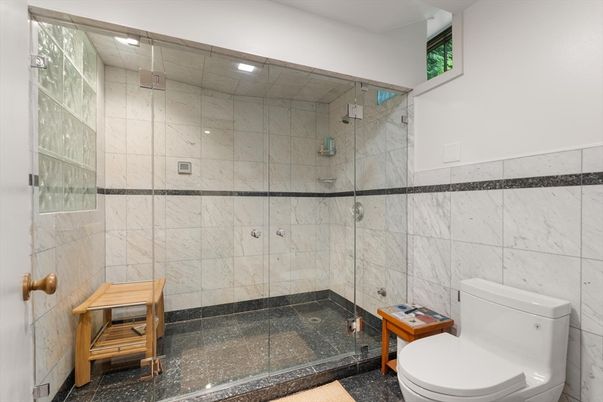 Bathroom, Glass Shower, Interior, Marble Walls