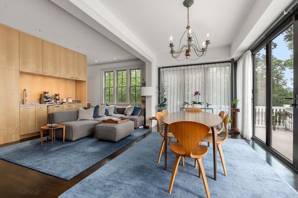 Chandelier, Dining room, Interior, Living room, Recessed Lighting, Wood Texture Flooring