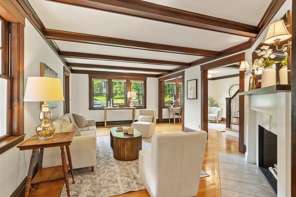 Fireplace, Interior, Living room, Wooden Beams, Wood Texture Flooring
