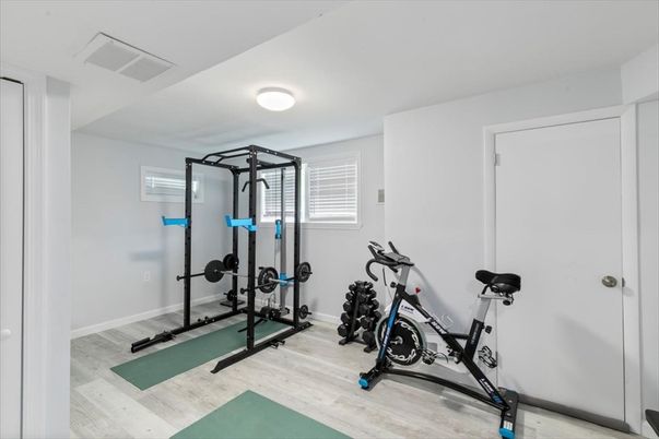 Fitness Equipment, Interior, Wood Texture Flooring