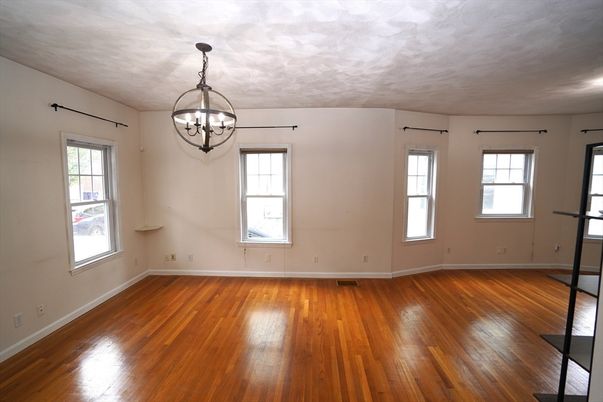 Chandelier, Empty room, Interior, Wood Texture Flooring
