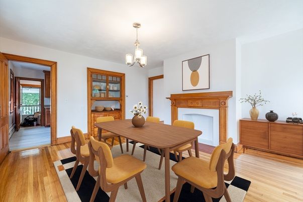 Chandelier, Dining room, Interior, Wood Texture Flooring