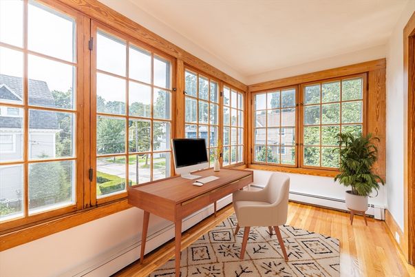 Home Office, Interior, Wood Texture Flooring