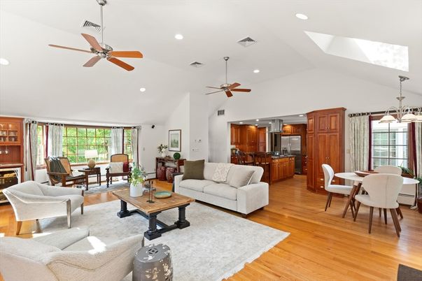 Dining room, Interior, Kitchen, Living room, Pendant Lights, Recessed Lighting, Wood Texture Flooring