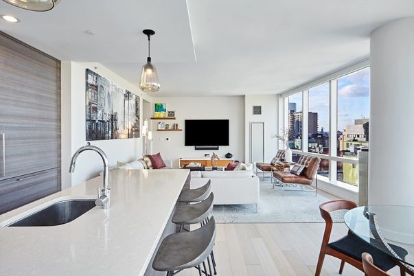 Dining room, Interior, Kitchen, Living room, Pendant Lights, Recessed Lighting, Wood Texture Flooring