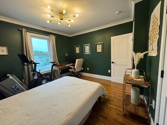 Bedroom, Fitness Equipment, Home Office, Interior, Wood Texture Flooring