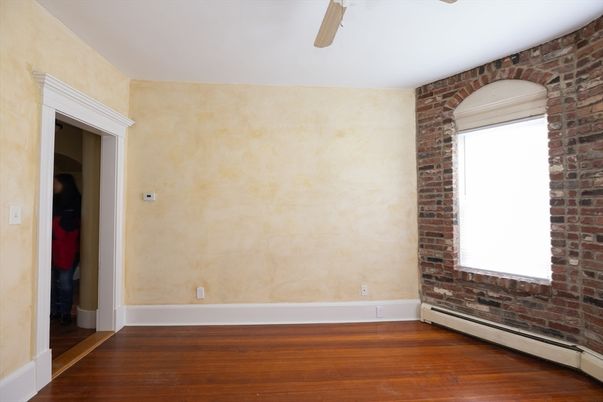 Empty room, Interior, Stone Walls, Wood Texture Flooring