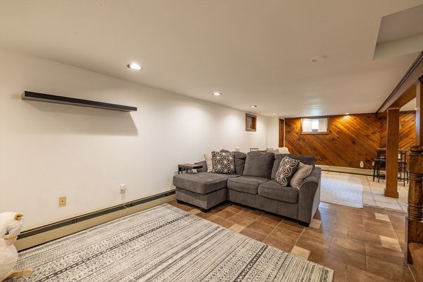 Interior, Living room, Recessed Lighting, Wooden Walls