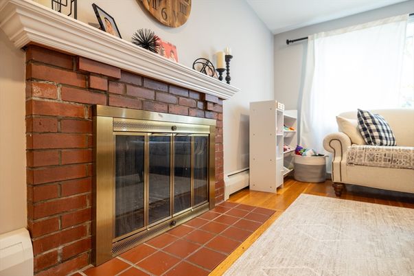Fireplace, Interior, Stone Walls, Wood Texture Flooring