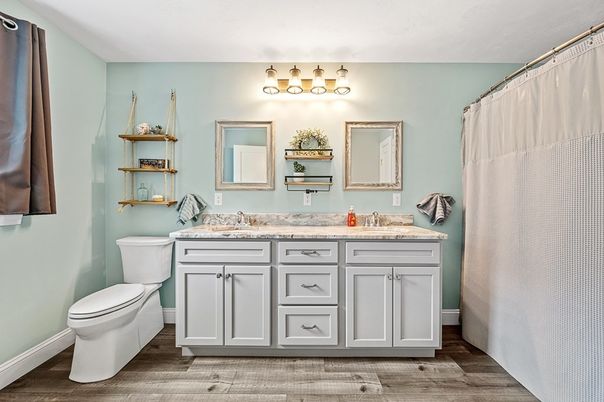 Bathroom, Interior, Wood Texture Flooring