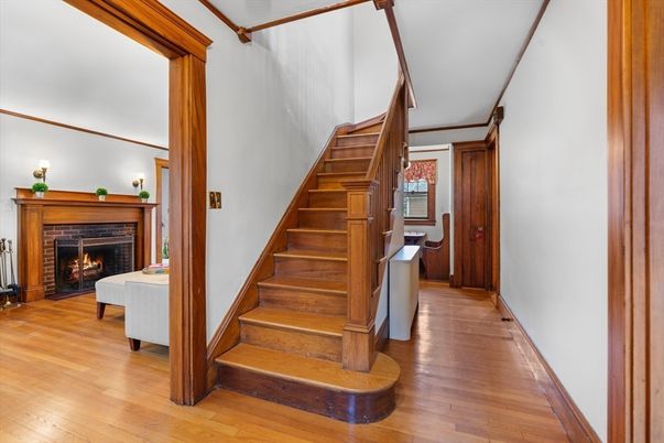 Fireplace, Interior, Wood Texture Flooring