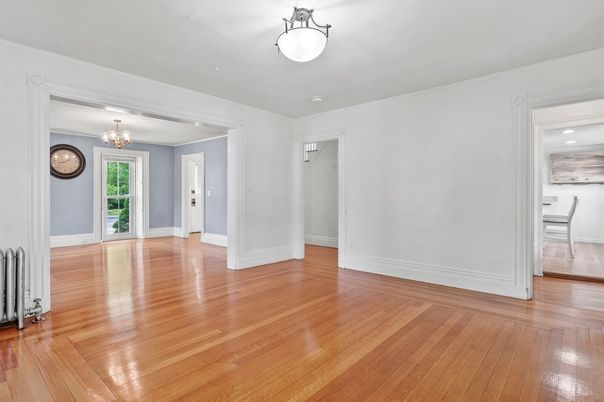Chandelier, Empty room, Interior, Wood Texture Flooring