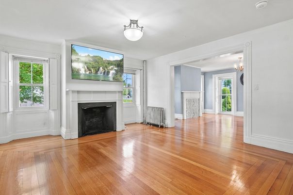 Empty room, Fireplace, Interior, Wood Texture Flooring