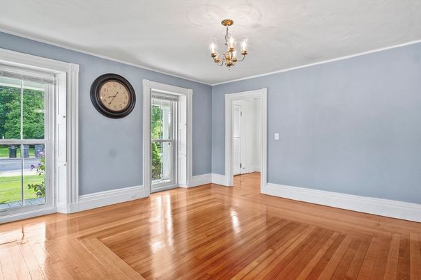 Chandelier, Empty room, Interior, Wood Texture Flooring