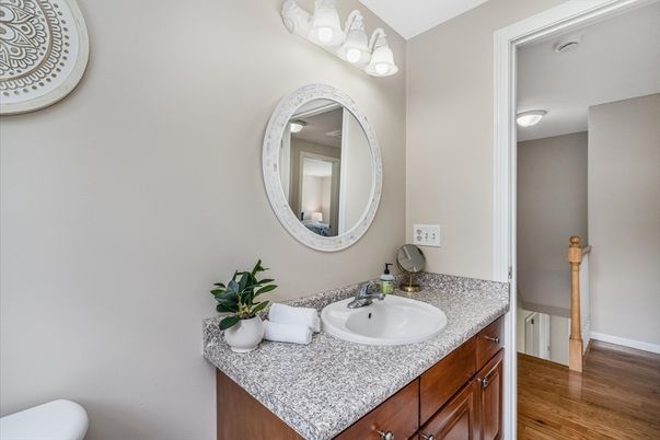 Bathroom, Dual Sink Vanities, Interior, Wood Texture Flooring