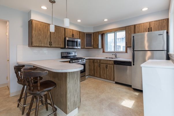 Interior, Kitchen, Pendant Lights, Recessed Lighting, Stainless Steel Appliances