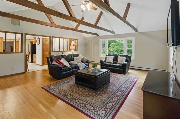 Interior, Living room, Wooden Beams, Wood Texture Flooring