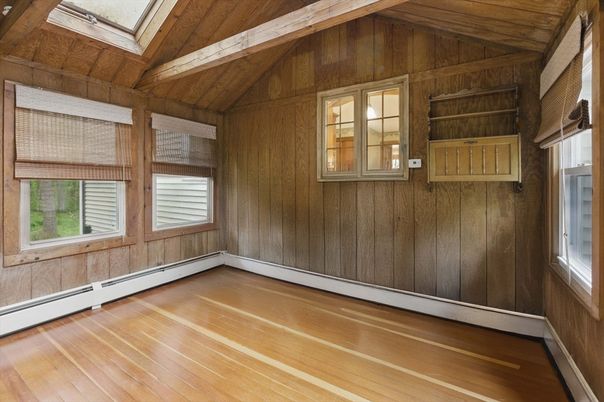 Empty room, Interior, Wooden Beams, Wooden Ceilings, Wood Texture Flooring, Wooden Walls