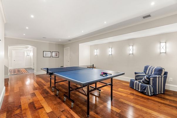 Game Room, Interior, Recessed Lighting, Wood Texture Flooring