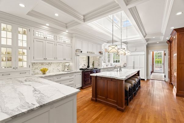 Chandelier, Interior, Kitchen, Pendant Lights, Recessed Lighting, Wood Texture Flooring