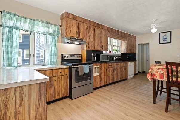Interior, Kitchen, Wood Texture Flooring