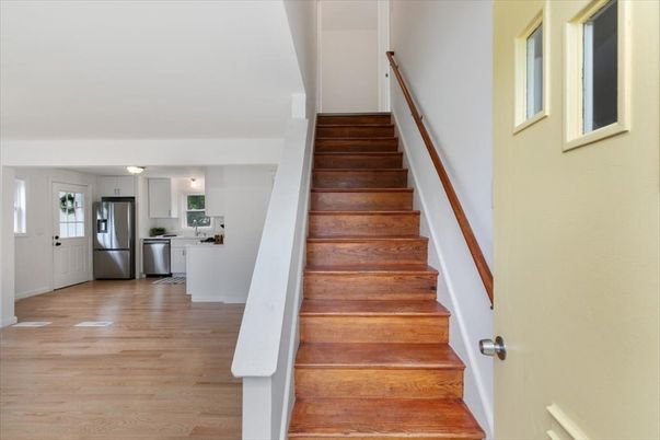 Interior, Kitchen, Stainless Steel Appliances, Wood Texture Flooring