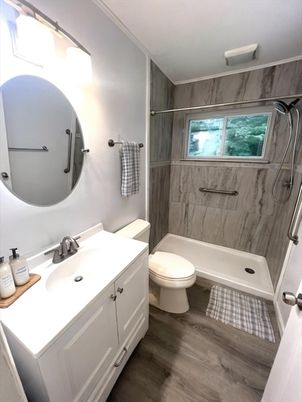 Bathroom, Interior, Wood Texture Flooring