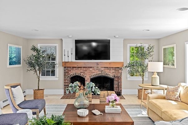 Fireplace, Interior, Living room, Wood Texture Flooring