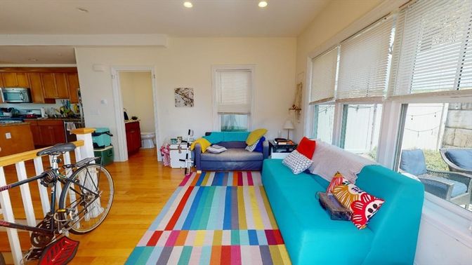 Interior, Kitchen, Living room, Recessed Lighting, Wood Texture Flooring