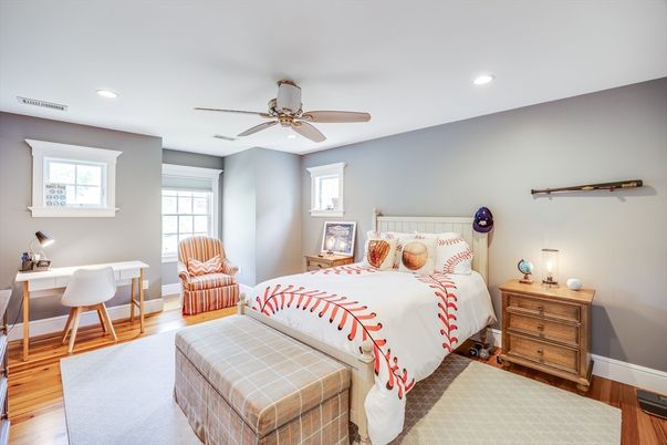 Bedroom, Home Office, Interior, Recessed Lighting, Wood Texture Flooring
