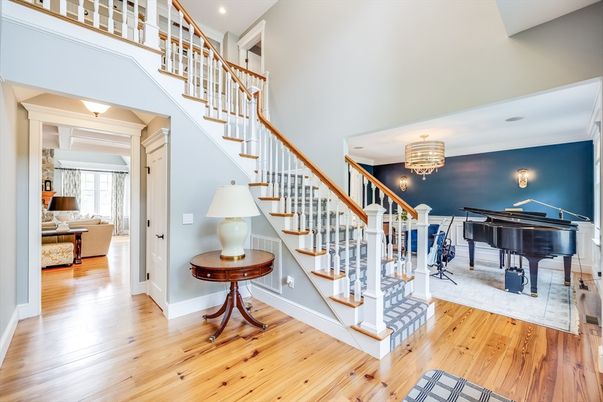 Chandelier, Interior, Piano, Wood Texture Flooring