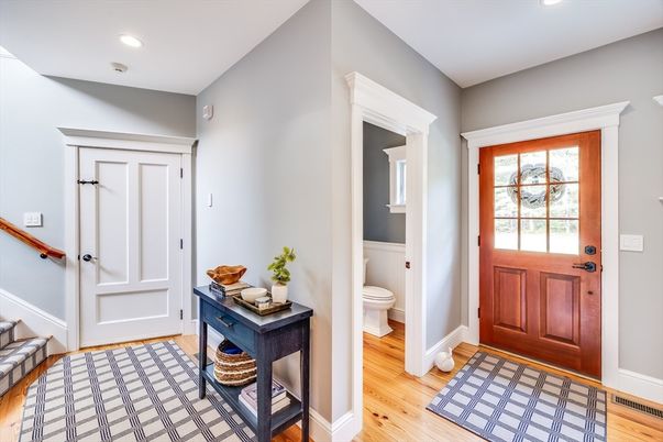 Bathroom, Interior, Recessed Lighting, Wood Texture Flooring