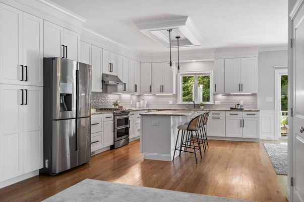 Interior, Kitchen, Stainless Steel Appliances, Wood Texture Flooring