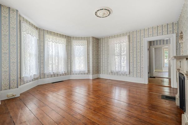 Empty room, Fireplace, Interior, Wood Texture Flooring