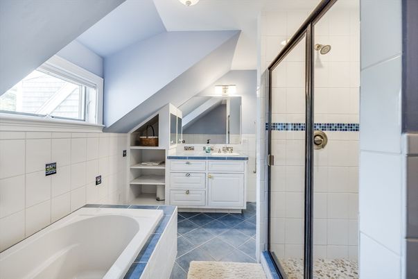 Bathroom, Dual Sink Vanities, Glass Shower, Interior