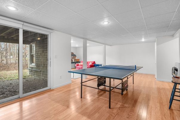 Game Room, Interior, Recessed Lighting, Wood Texture Flooring