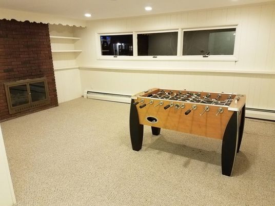 Fireplace, Game Room, Interior, Recessed Lighting