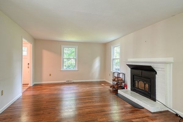 Empty room, Fireplace, Interior, Wood Texture Flooring