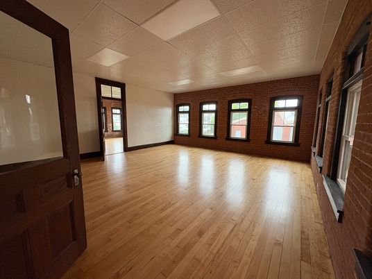 Empty room, Interior, Stone Walls, Wood Texture Flooring
