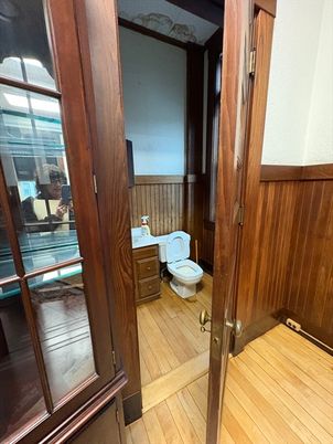 Bathroom, Interior, Wood Texture Flooring, Wooden Walls