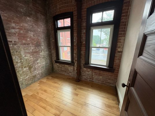 Empty room, Interior, Stone Walls, Wood Texture Flooring