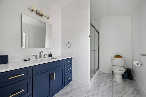 Bathroom, Glass Shower, Interior, Marble