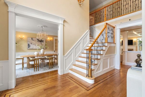 Chandelier, Dining room, Interior, Wood Texture Flooring