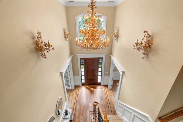 Chandelier, Interior, Wood Texture Flooring