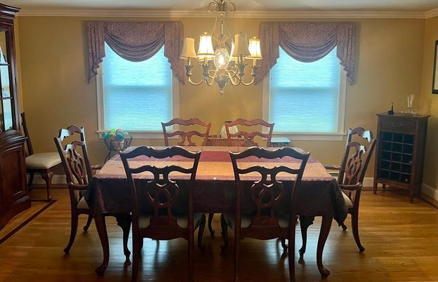 Chandelier, Dining room, Interior, Wood Texture Flooring