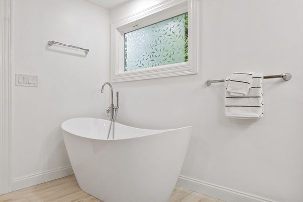 Bathroom, Free Standing Baths, Interior, Wood Texture Flooring