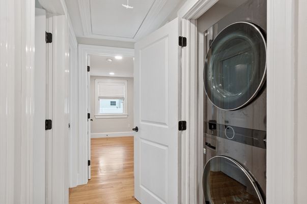 Interior, Recessed Lighting, Utility Closets, Washer, Wood Texture Flooring