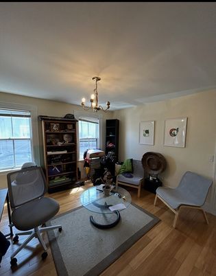 Chandelier, Home Office, Interior, Wood Texture Flooring