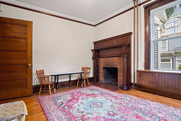Fireplace, Interior, Wood Texture Flooring