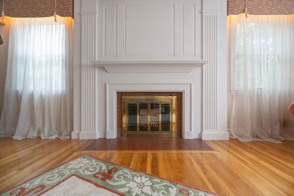 Fireplace, Interior, Wood Texture Flooring